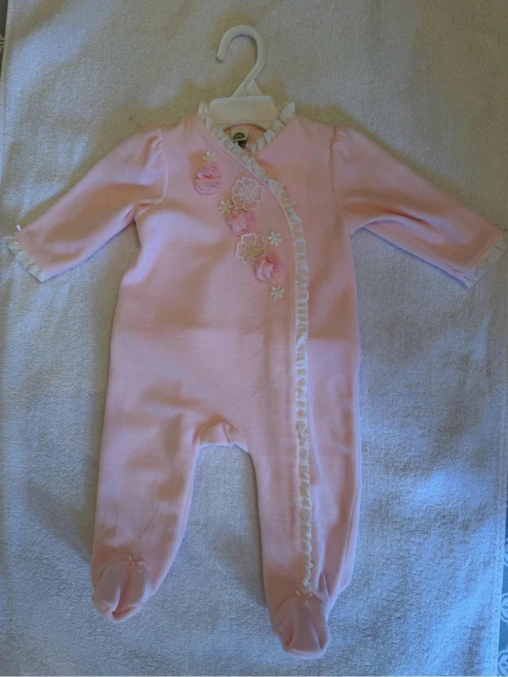 Little Me Pink Floral Footed Pajamas